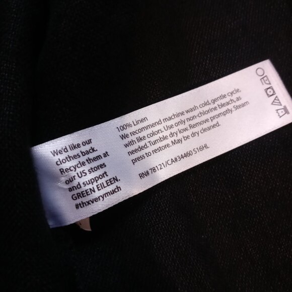 EILEEN FISHER 100% linen shawl collar jacket in black (M) - Picture 12 of 16